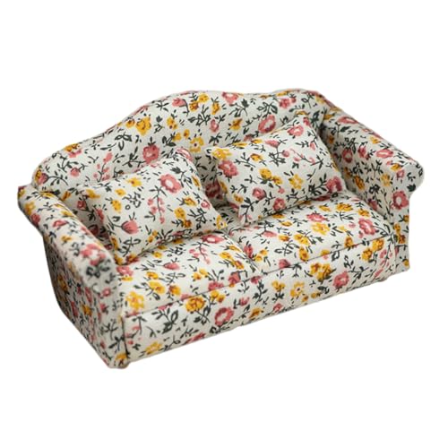 TOYANDONA Mini-Sofamöbel Miniatur Camper ästhetisch Niedlich Puppe loveseat Sofa zweisitzer Minisofa Easy putz wohnzimmermöbel Mini-Möbelschmuck Mini-Sofa-Ornament Desktop-Mini-Möbel Stoff von TOYANDONA