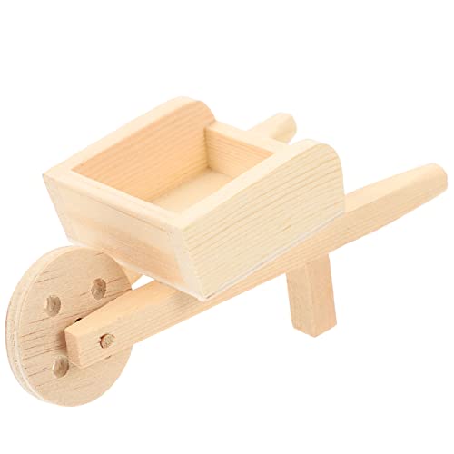 TOYANDONA Mini-Wagen Mini-Gartenwagen-Modelle Warenkorb kleines Wagenmodell Blumentopf in Wagenform hühner kinderknallzeug schubkarre einkaufswagen Wagenmodelle Miniaturwagen Holz von TOYANDONA