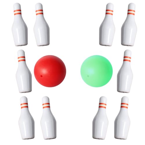 TOYANDONA Miniatur-Bowling-Set Mini-Bowling-Spiel Bowling-Pins Kugelspielzeug Puppenhaus-Möbelzubehör Für Kinder Und Erwachsene Sport-Partyartikel von TOYANDONA