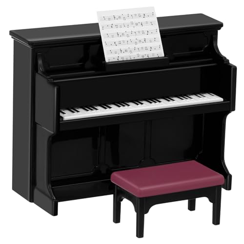 TOYANDONA Miniatur Klavier mit Hocker Puppenhaus Zubehör Miniaturmöbel Dekoration Requisiten für Szenen Modell Schwarz TOYANDONA Miniatur Klavier mit Hocker Puppenhaus Zubehör Miniaturmöbel Dekoration Requisiten für Szenen Modell Schwarz von TOYANDONA