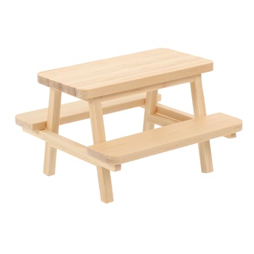 TOYANDONA Miniatur Möbel Holz Tisch und Stühle für Puppenhaus Mini Picknick Tisch Modell als Fotorequisite für Kreative Spielsz Szenarien TOYANDONA Miniatur Möbel Holz Tisch und Stühle für Puppenhaus Mini Picknick Tisch Modell als Fotorequisite für Kreative Spielsz Szenarien von TOYANDONA