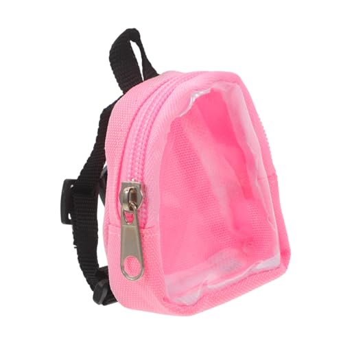 TOYANDONA Miniatur Puppenrucksack Mini Puppen Schultasche Mit Klarem Fenster Puppenkostüm Ornamenttasche Reißverschluss Rucksack Für Den Vorschulkindergarten von TOYANDONA