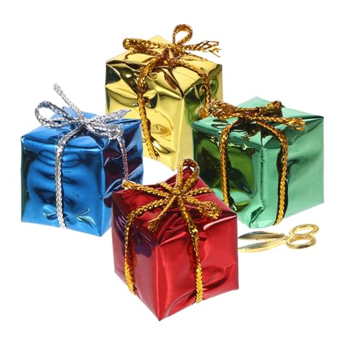 TOYANDONA Miniatur Weihnachtsgeschenkbox mit Schere Bunte DIY Puppenhaus Dekoration Festliche Miniatur Ornamente für Tisch Schrank und Puppenhaus Zubehör für Weihnachtsdeko und TOYANDONA Miniatur Weihnachtsgeschenkbox mit Schere Bunte DIY Puppenhaus Dekoration Festliche Miniatur Ornamente für Tisch Schrank und Puppenhaus Zubehör für Weihnachtsdeko und von TOYANDONA