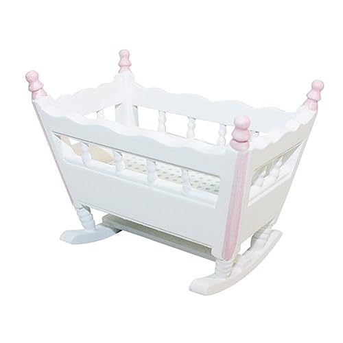 TOYANDONA Miniatur Wiege Für Puppenhaus Dollhouse Furniture Model Niedliche Mini Babybett öbel Für Puppenhaus Ideales Zubehör Für Kreative Spielwelten von TOYANDONA