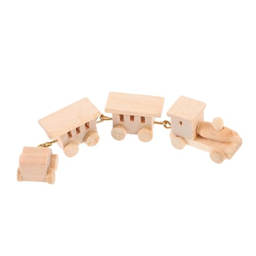 TOYANDONA Miniatur Zug Für Puppenhaus Niedliches Dekorationsornament Für Kinderzimmer Heimdekoration Geschenkidee Für Jungen Und ädchen Inklusive Holzmodell Zug von TOYANDONA