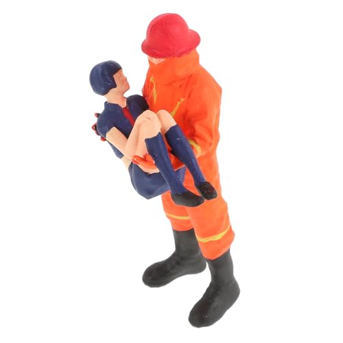 TOYANDONA Miniatur-feuerwehrmannpuppe Krankenwagen Spielzeug Spielzeug-Feuerwehr-Sets Feuerwehr-Outfit Für Kinder Feuerwehrauto Cupcake Topper Spielzeug-krankenwagen Feuerwehrspielzeug Harz von TOYANDONA