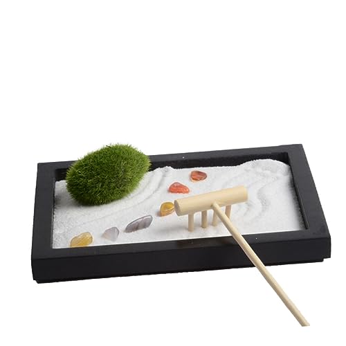 TOYANDONA Miniaturlandschaft des Meditationsgartens zengarten bürodeko Sandtisch Dekoration fogelschreker mockin Miniaturlandschaft mit Sand Tischdekoration aus Sand scheibengardinen von TOYANDONA