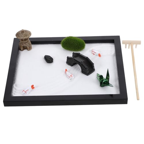 TOYANDONA Miniaturlandschaft mit Sand Mini-Zen-Garten-Strandthema Mini-Zen-Garten-Meeresleben Miniatur-Ornament-Set Miniaturlandschaft des Meditationsgartens Tischdekoration aus Sand von TOYANDONA