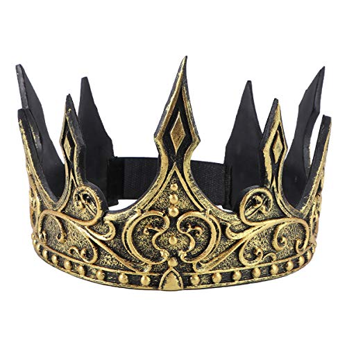 TOYANDONA Mittelalterliche Krone Golden Crown Kaiser König Und Kronen Für Erwachsene König Königin Gold Mittelalterliches Kronen-stirnband Baby Pu-krone Prinzessin Braut Zutaten Männlich von TOYANDONA