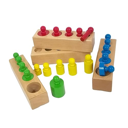 TOYANDONA Montessori Bunte Steckspiele Für Pädagogisches Holzspielzeug Zur Frühkindlichen Lernspielzeug Für Kleinkinder Ab 2 Jahren Ideales Für Kreative von TOYANDONA