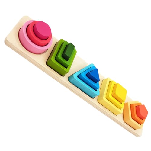 TOYANDONA Montessori Geometrisches Sortier Und Stapelspielzeug Aus Für Kleinkinder Farbige Form Puzzles Und Bauklötze Zur Der Motorik Und Geometrischen Kenntnisse Ideales von TOYANDONA