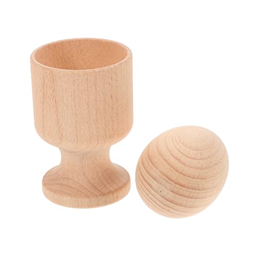 TOYANDONA Ei Becher Mit Ball Montessori Sensory Für Babys Pädagogisches Holzspielzeug Zur Der Hand Auge Koordination Ideales Lernspielzeug Für Kleinkinder Zufällige von TOYANDONA