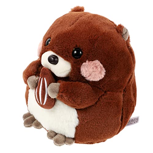 TOYANDONA Murmeltier-Puppe Kinder Spielen Actionfiguren Stofftierpuppe Plüsch-Wurfkissen süße Kissenpuppe Mädchenpuppe Spielzeug Plüschtier gefüllte Puppe Plüschpuppe pp Baumwolle Brown von TOYANDONA