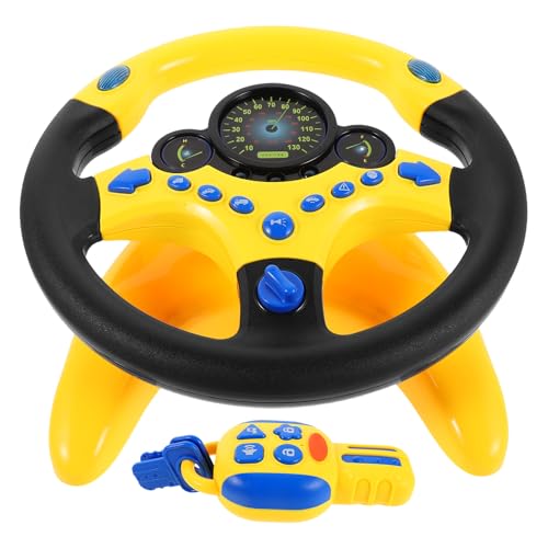 TOYANDONA Musikalisches Lenkradspielzeug: Lenkradspielzeug aus Kunststoff mit Autoschlüssel, Simuliertem Fahrcontroller – Lichter Und Englischer Musikeffekt – Früher Lernspaß für Kinder (Batterie TOYANDONA Musikalisches Lenkradspielzeug: Lenkradspielzeug aus Kunststoff mit Autoschlüssel, Simuliertem Fahrcontroller – Lichter Und Englischer Musikeffekt – Früher Lernspaß für Kinder (Batterie von TOYANDONA