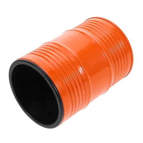 TOYANDONA Ölfass-Siebbecher Bar Würfelbecher würfel Shaker Halter Spielwürfelbecher Halter für Spielwürfel Lügner Würfelspiel Würfelbecher aus Metall Party Würfelbecher Eisenblech Orange von TOYANDONA