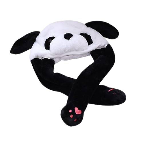 TOYANDONA Panda Hut Mit Beweglichen Ohren Lustige üschmütze Für Und Erwachsene Kawaii Cartoon Tiermütze Für Cosplay Fotografie Und Winterspaß Weich Und Gemütlich von TOYANDONA