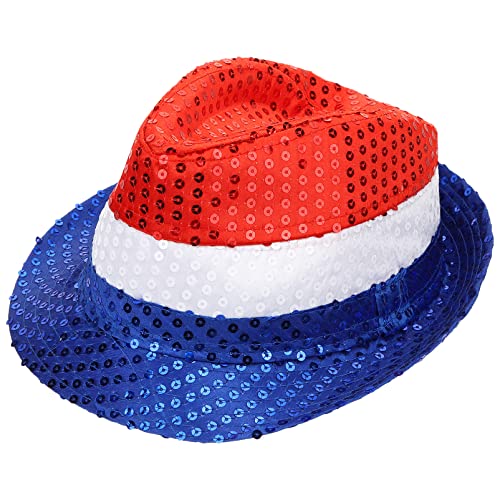 TOYANDONA Elegante Paillettenhüte Mit Patriotischem Pailletten-flaggenmotiv Für Damen Leicht Zu Tragen Für Partys von TOYANDONA