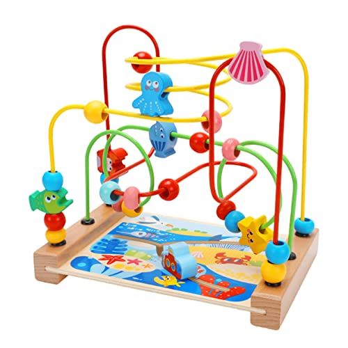 TOYANDONA Perlenlabyrinth Meerestierspielzeug Kinderspielzeug Kinderpuzzle Frühpädagogisches Tierperlenspielzeug Kinderspielbedarf Kinderperlenspielzeug Perlenrollenspielzeug Holz von TOYANDONA