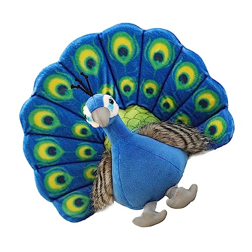 TOYANDONA Pfau Plüschtier Kuscheltier für spielzeuge für Toys Bausätze Kleinkindspielzeug Simulation Pfauenpuppe Simulation Tiermodell kurzer Plüsch Blue von TOYANDONA