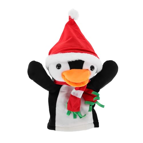 TOYANDONA Pinguin-handpuppe Tierhandpuppen Fingerpuppen Für Kinder Tierplüschhandpuppen Handpuppen Zum Thema Feiertage Tierpuppenspielzeug Weihnachtscharakter-handpuppen Pinguin-Puppe Stoff von TOYANDONA