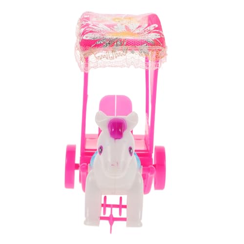 TOYANDONA Ponyspielzeug Pferdekutsche Kutsche Auto Spielzeugauto zum Zurückziehen für Babyautos Cartoon-Push-Auto Partygeschenke Plastik Rosy von TOYANDONA