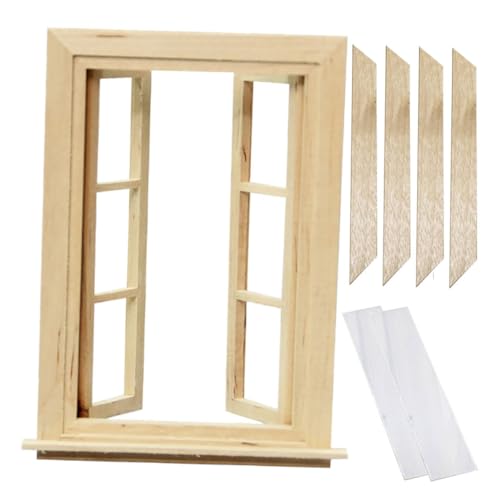 TOYANDONA Puppenhaus 6 Fenster bastelset basteln für Safe Toy bastelmaterial für Kinderhandwerk Miniaturmöbel Puppenstubenmöbel Mini Möbel Miniatur-Dinge Holz von TOYANDONA