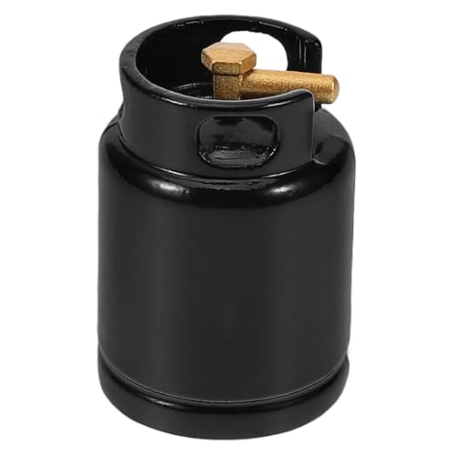 TOYANDONA Puppenhaus-Küchenzubehör Mini-Mikrowelle Miniaturlebensmittel realistisch Herd puppenhaus Einrichtung puppenhaus küchenmöbel Mini-Gasflasche Simulation Gasflasche Legierung Black von TOYANDONA