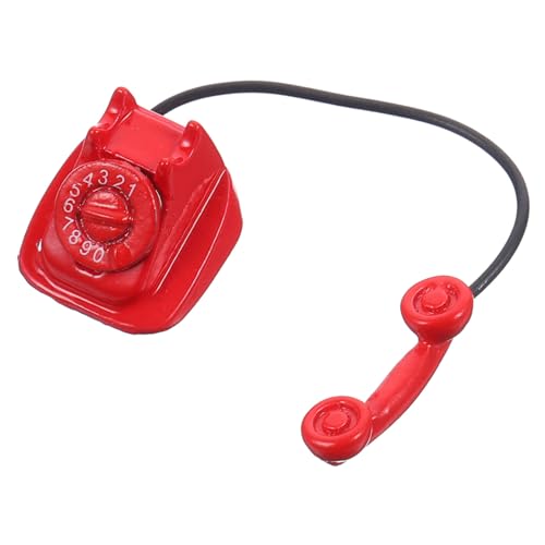 TOYANDONA puppenhaus Telefon Retro-Telefon Spielzeug für Kinder Spielzeug-Telefon Zubehör für Puppenhäuser aus Holz Puppenmöbel Mini-Ornamente -Haustelefonmodell Hausmöbel hölzern von TOYANDONA