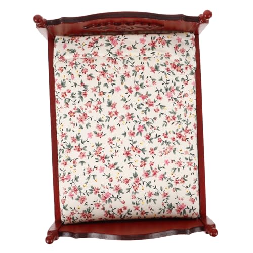 TOYANDONA Puppenhausbett Loveseat Bett Woody Spielzeug Decora Puppen Twin Size Betten Twin Girl Bett Mini Puppen Twin Size Bodenbett Mini Spielzeug Puppenhausmöbel Spielzeug von TOYANDONA