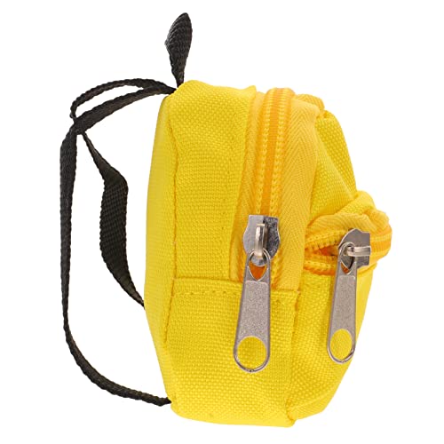 TOYANDONA Puppenrucksack Mini-Hausverzierung Puppenschrank Schulranzen-Ornament Puppen Schulranzen Rucksack für Puppen Spielzeug Puppen-Mini-Rucksack Mini-Hausdekoration Polyester Yellow von TOYANDONA