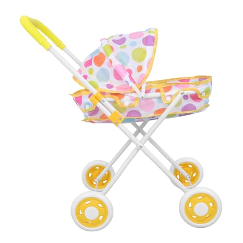 TOYANDONA Puppenwagen Kinderwagen für Puppen Zubehör für Babypuppen für Kinderwagen Babytrolley Modell Kinderwagen für Babypuppen Polyester Yellow von TOYANDONA