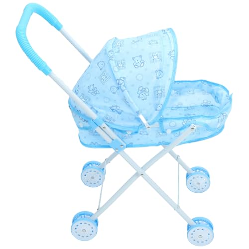 TOYANDONA Puppenwagen Kleinkinderspielzeug Babypuppe Babyspielzeugwagen Beweglicher Kinderwagen Modell Kinderwagen Für Puppen Spielwagen Kinderwagen Kleinteileregal Puppen von TOYANDONA