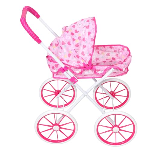 TOYANDONA Puppenwagen Puppen-zwillingskinderwagen Gefälschter Kinderwagen Babytrage Für Puppen Kinderwagen Für Babypuppen Kinderwagen Kinderwagen Kleinkind-Kinderwagen Eisenrahmen Rosa von TOYANDONA