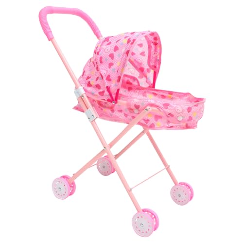 TOYANDONA Puppenwagenzubehör Liebeswagen Schlüsselanhänger süß Mini-Schmuck Mini-Kinderwagen puppenwagen Buggy kinderpuppenwagen Puppenhaus-Kinderwagen Mikro-Layout-Ornament Abs Rosa von TOYANDONA