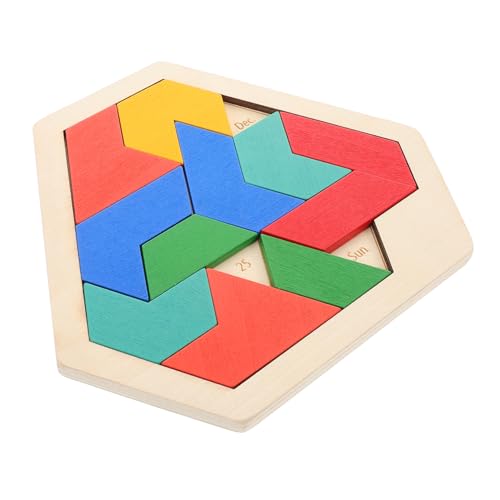 TOYANDONA Puzzle Für Aktivitäten Denksportaufgaben Kleinkindspielzeug Stamm-Puzzle Geometrische Figurenrätsel Denksportspiele Lernspielzeug Gehirnrätsel Für Holz von TOYANDONA