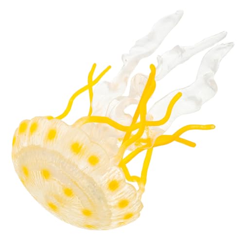 TOYANDONA Quallenmodell schwimmendes Aquarium Qualle Stofftier Quallenfigur Aquarium Dekoration Pädagogisches Spielzeug künstliche Quallen Aquarium künstliche Qualle Plastik Yellow von TOYANDONA