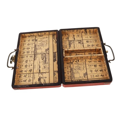 TOYANDONA Retro Holz Mahjong Box mit Tragegriff Robuste Aufbewahrungskiste für Spielsteine und Kleine Gegenstände Multifunktional für Zuhause und Geschäft Chinesisches Vintage Design TOYANDONA Retro Holz Mahjong Box mit Tragegriff Robuste Aufbewahrungskiste für Spielsteine und Kleine Gegenstände Multifunktional für Zuhause und Geschäft Chinesisches Vintage Design von TOYANDONA