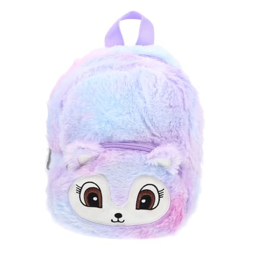 TOYANDONA Rucksack Schmuckbeutel für kleine Mädchen Kinderrucksäcke Cartoon-Rucksäcke schultüte büchertasche Purse Umhängetasche für Mädchen Aufbewahrungstasche für Mädchen Plüsch Violett von TOYANDONA