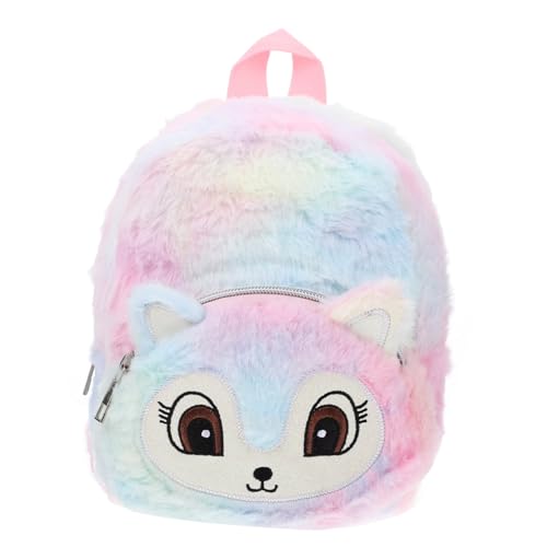 TOYANDONA Rucksack schultüte büchertasche schulterbeutel for Aufbewahrungstaschen mit Reißverschluss Kindertasche Plüsch Schultasche für Kinder Schultertasche Polyester Colorful von TOYANDONA