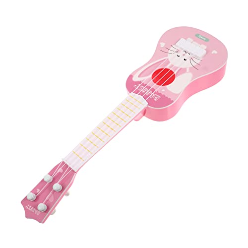 TOYANDONA Saiten Ukulele für Kinder Ukulele Musikinstrument Musikinstrumentenmodell kinderinstrumente Kinder musikinstrumente Mini-Gitarrenspielzeug Ukulele aus Kunststoff Plastik Rosa von TOYANDONA