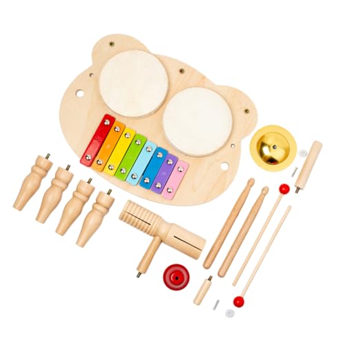 TOYANDONA Satz Kindertrommel Musikinstrumente Pädagogische Schlagtrommel Schlagzeug-spielset Jazz-Schlagzeug Für Khaki Metall von TOYANDONA