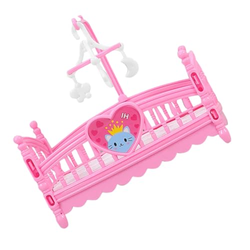 TOYANDONA Satz Puppenhaus-Cartoon-Bett Spielzeugbett Babybett Für Puppen Miniküche Puppenbett Puppenküche Honigbienen-Morgen- Mini-hausbett DIY Handgemachtes Minispielzeug Rosa Abs von TOYANDONA