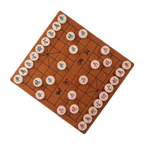 TOYANDONA Satz Schachbrettspiel Dame-brettspiel Für Chinesische Dame Reiseschach Chinesisches Spiel Chinesisches Schach Chinsee-Schach Brettspiel Dame Für Erwachsene Leder von TOYANDONA