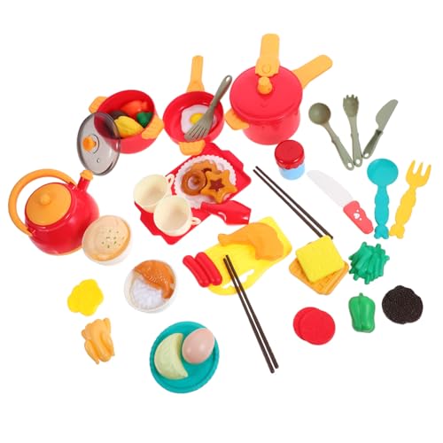 TOYANDONA Satz Spielhaus Pfannen Kochgeschirr Mini-Kochgeschirr- geschirrset kinderküche Kitchen Set for Küchenutensilien Simulation Mahlzeiten Besteck Blue von TOYANDONA