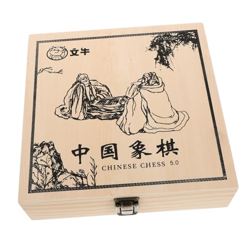 TOYANDONA Schach-aufbewahrungsbox Aufbewahrungsboxen Für Brettspiele Chinesische Brettspiele Schachbrett Aus Holz Chinesisches Dame Brettspiel Organizer Für Teekisten Holzkisten Hölzern von TOYANDONA