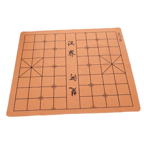 TOYANDONA Schachbrett Faltbares Schachbrett Reiseschachbrettmatte Schach Rollbares Schachbrett Xiangqi Schachmatte Klappbares Spielbrett Xiangqi Schachunterlage Kunstleder Hellbraun von TOYANDONA