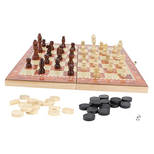 TOYANDONA Schachspiel Set 3 1 Schach Dame Und Backgammon Einer Handlichen Holzbox Ideales Lernspielzeug Für Und Erwachsene Schachbrett Hochwertig Und Kompakt von TOYANDONA