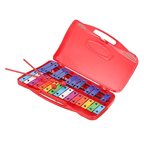 TOYANDONA Schlaginstrument kinderinstrumente Kinder musikinstrumente Musikalisches Lernspielzeug musikinstrumente für Kinder Spielzimmerversorgung -Xylophon Kunststoff-Box rot von TOYANDONA