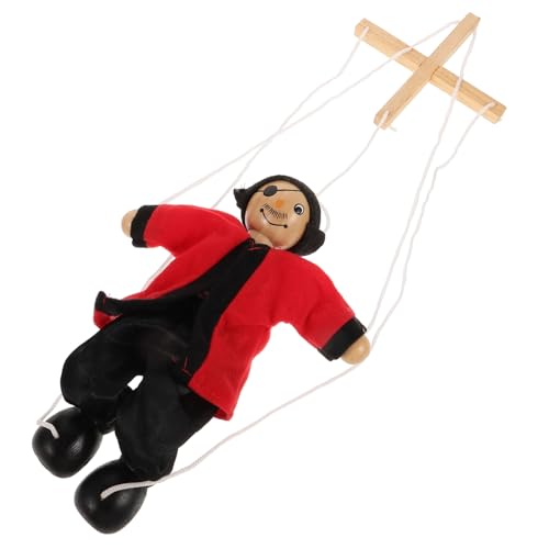 TOYANDONA Schnur Marionette Zubehör für Puppenspiele Clownfiguren lustige Piratenschiffe Clown-Puppe Puppen für Clown Plüschtier Spielzeug Handpuppe Piratenkegelpuppe Holzpuppe hölzern Black von TOYANDONA