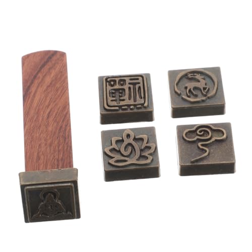 TOYANDONA Siegel Holzstempel chinesische Stempel Handwerksstempel Dekorative Stempel chinesische Kalligraphie Briefmarken Stempel mit Holzgriff antiker Stempel Bastelstempel Magnet von TOYANDONA